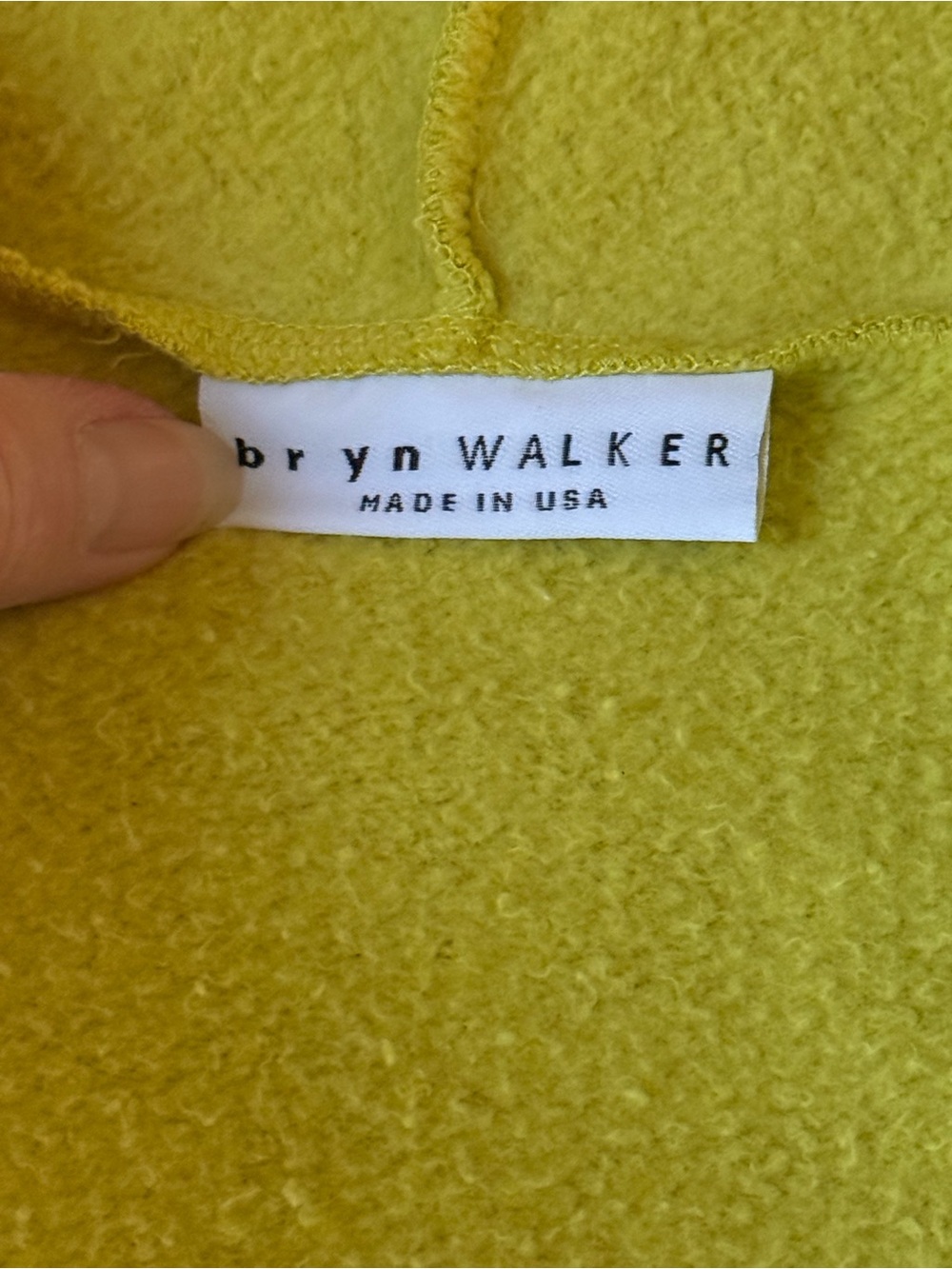 Bryn Walker Long Wrap Coat XL Chartreuse Shawl Collar Bamboo Organic Cotton - Picture 12 of 15